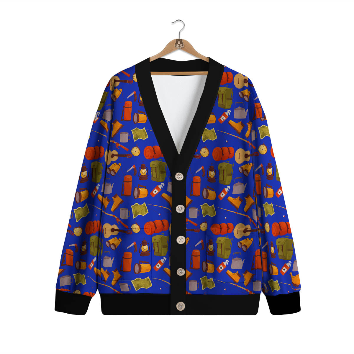 Picnic Camping Print Pattern Cardigan-grizzshop