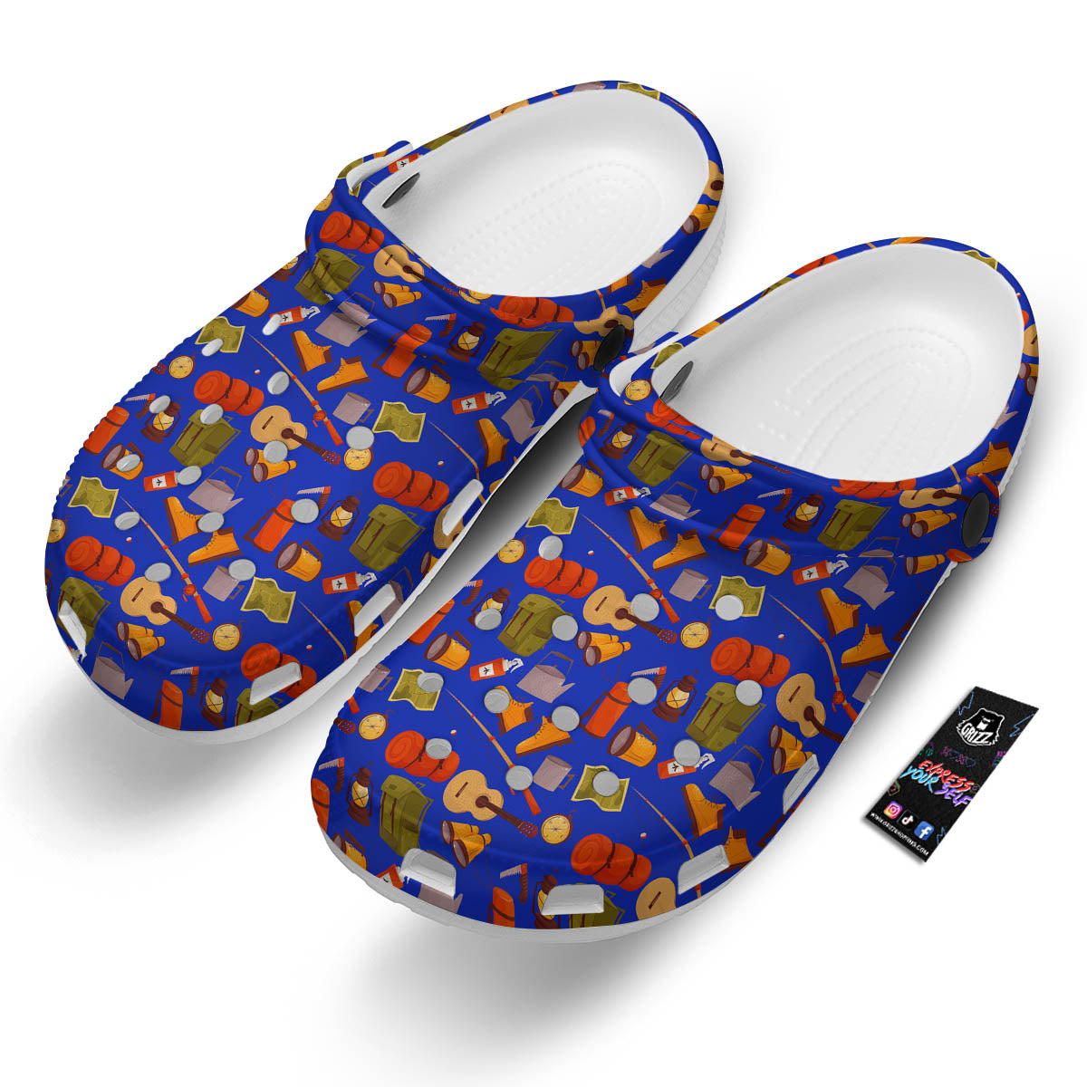 Picnic Camping Print Pattern Clog-grizzshop