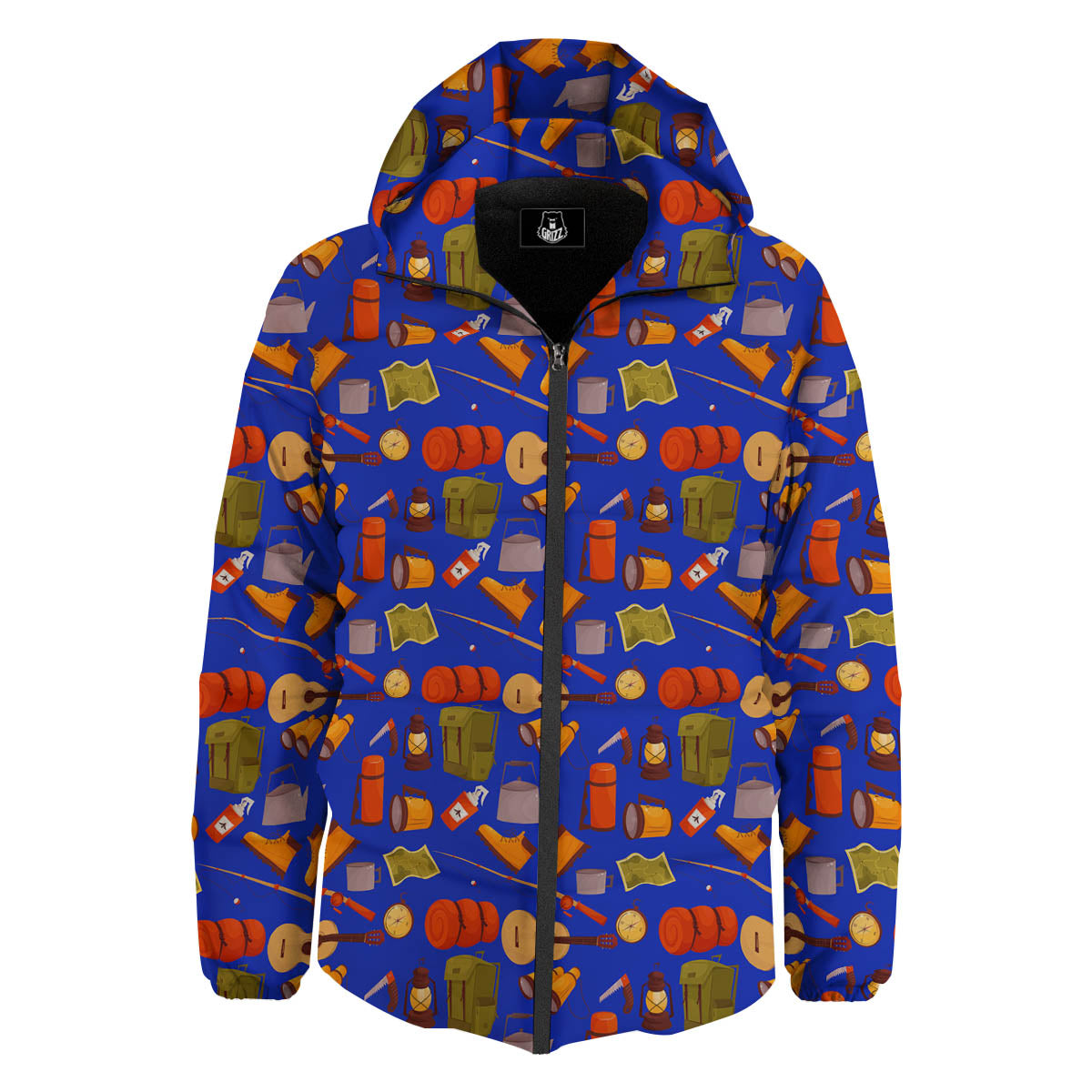 Picnic Camping Print Pattern Down Jacket-grizzshop