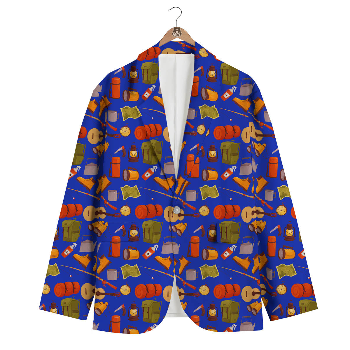 Picnic Camping Print Pattern Men's Blazer-grizzshop