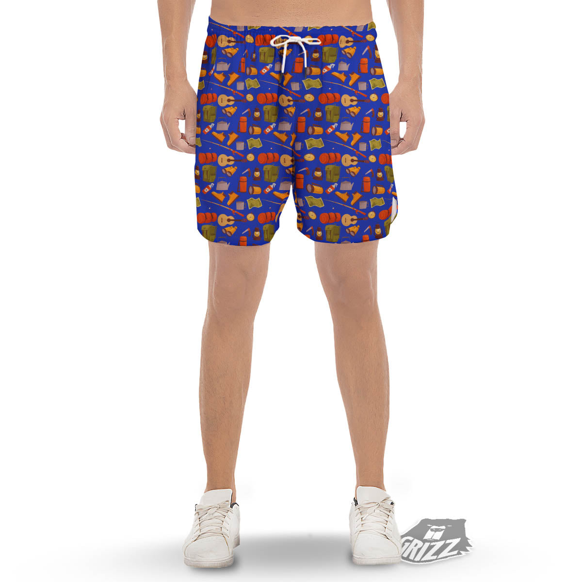 Picnic Camping Print Pattern Men's Gym Shorts-grizzshop