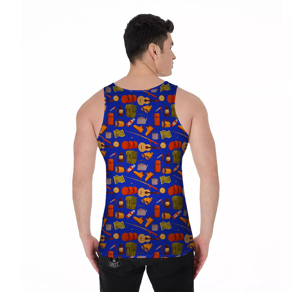 Picnic Camping Print Pattern Men's Tank Top-grizzshop