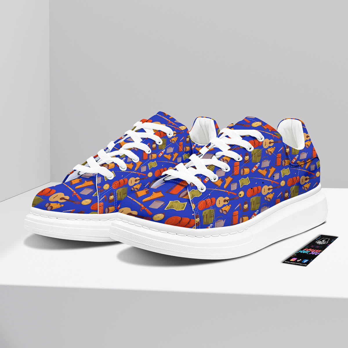 Picnic Camping Print Pattern Platform Shoes-grizzshop