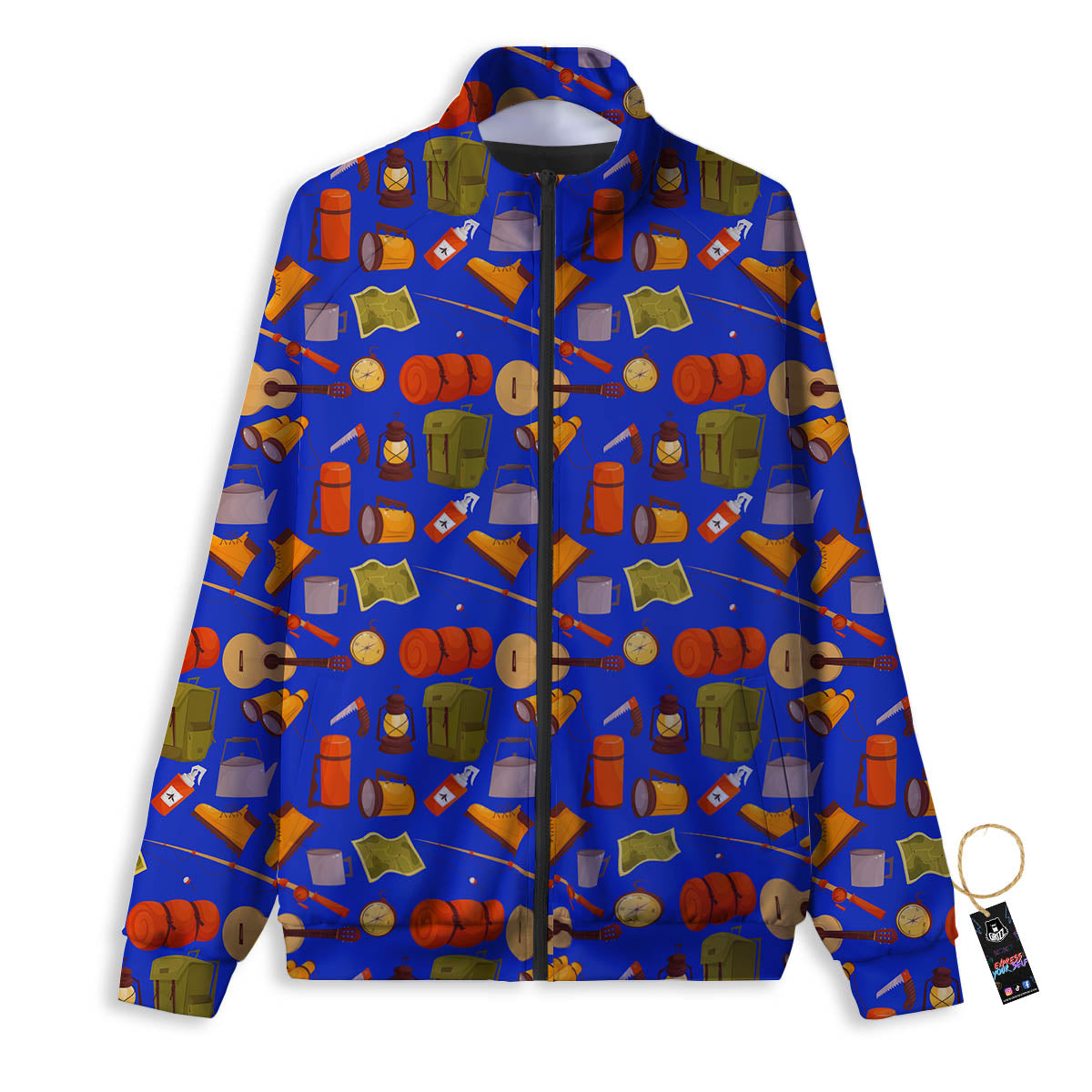 Picnic Camping Print Pattern Track Jacket-grizzshop