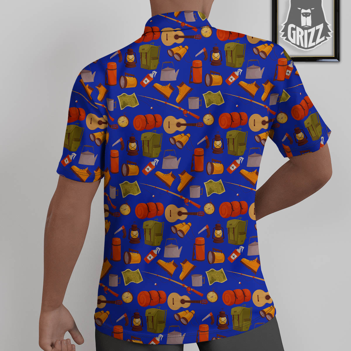 Picnic Camping Print Pattern Untucked Shirts-grizzshop
