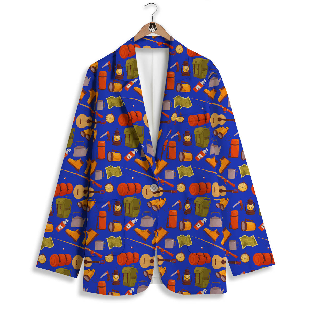 Picnic Camping Print Pattern Women's Blazer-grizzshop