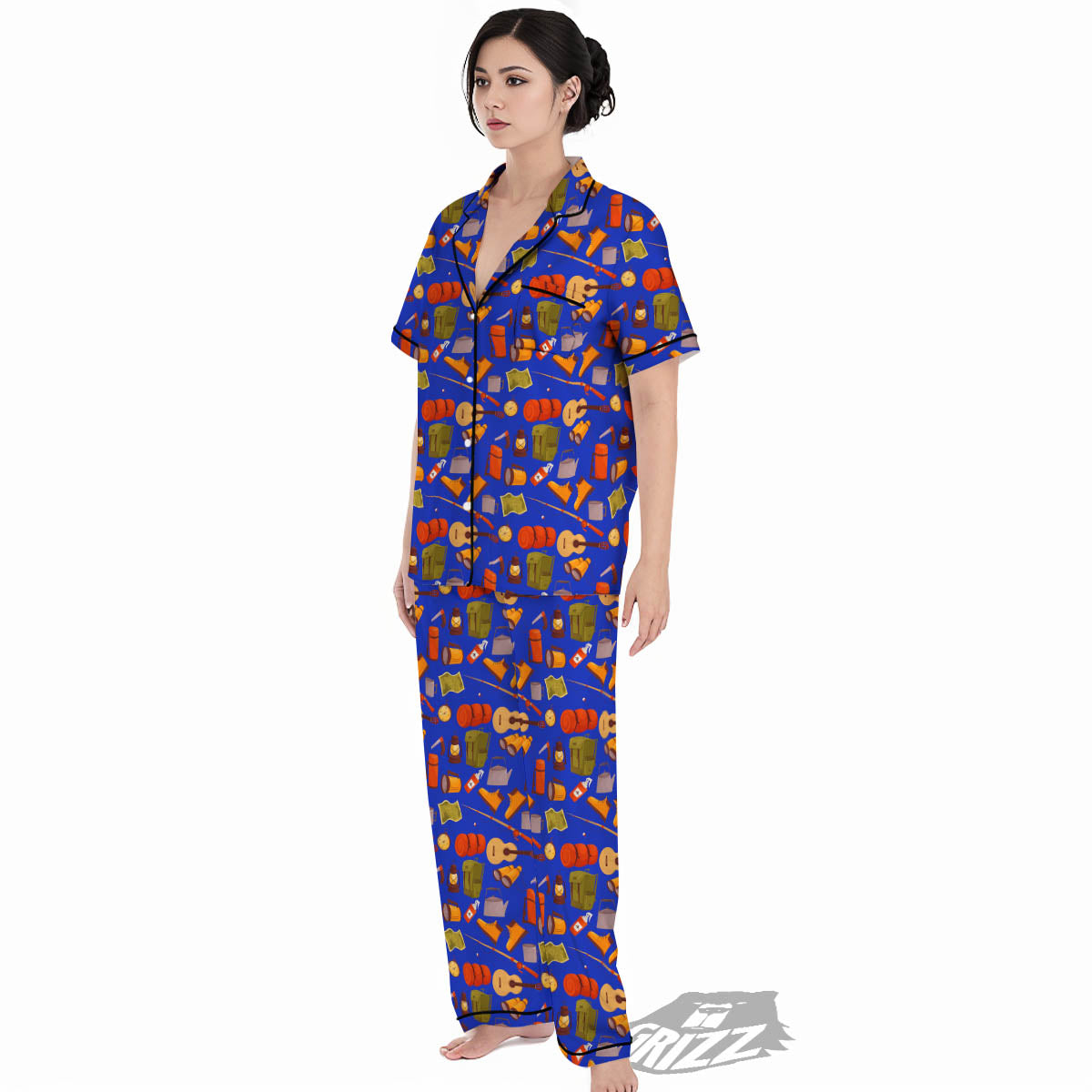 Picnic Camping Print Pattern Women's Pajamas Set-grizzshop