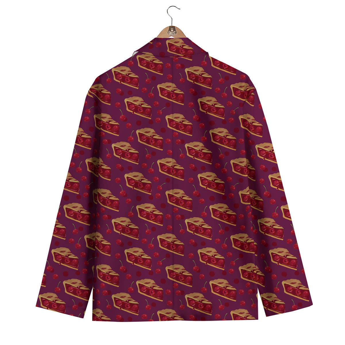 Pie And Cherry Print Pattern Men's Blazer-grizzshop