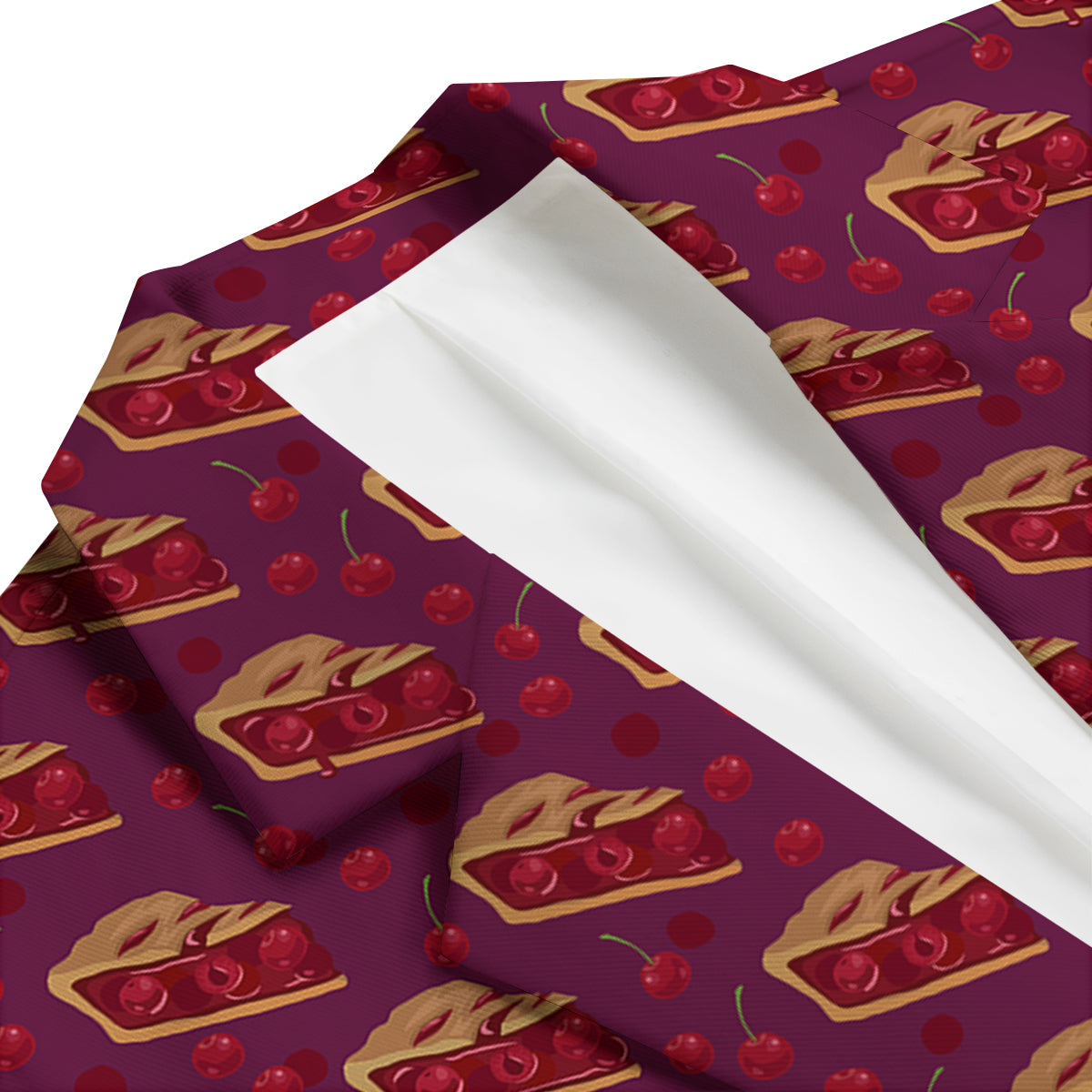 Pie And Cherry Print Pattern Men's Blazer-grizzshop