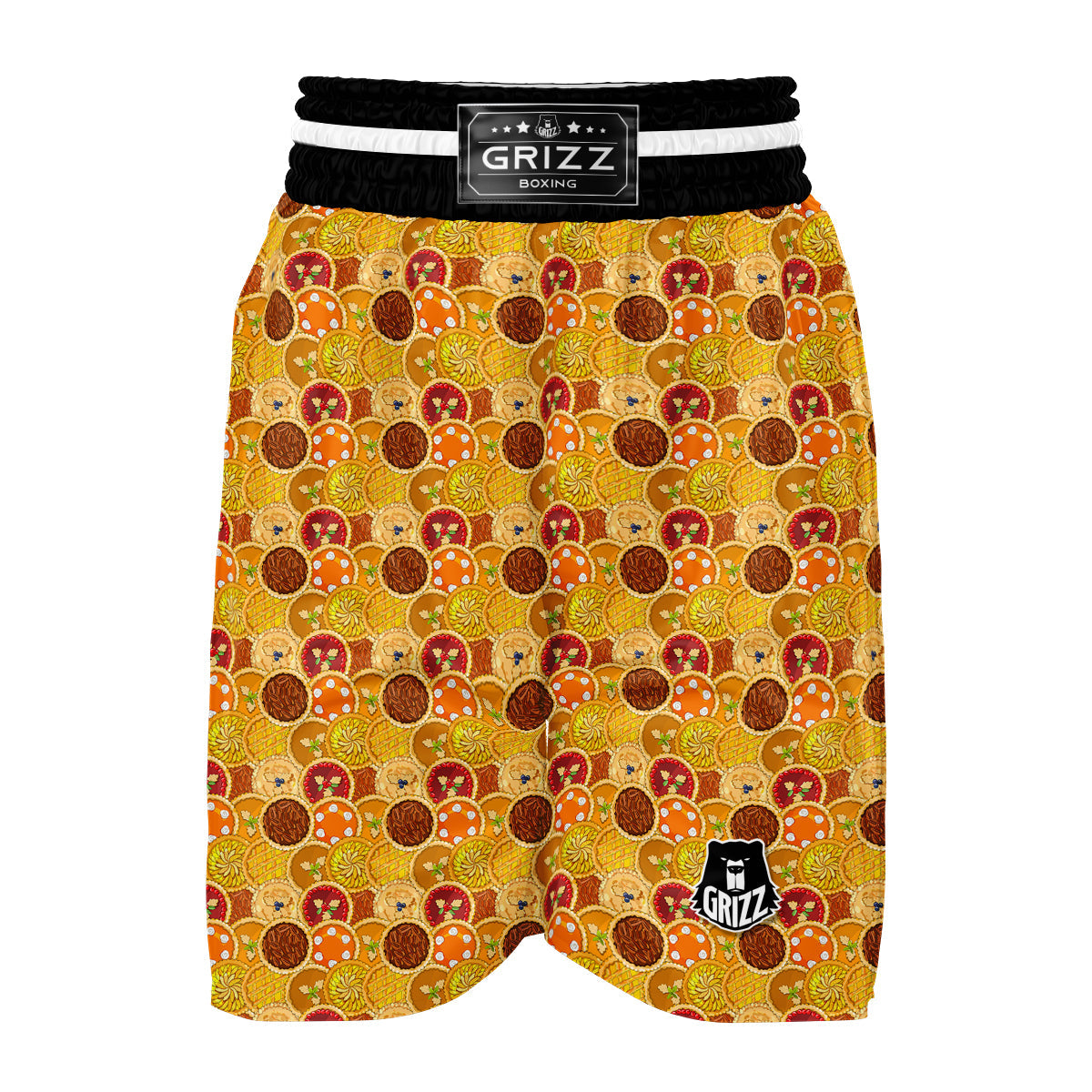 Pie And Thanksgiving Print Pattern Boxing Shorts-grizzshop