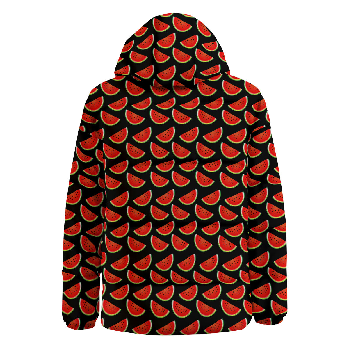 Pieces Black Watermelon Print Pattern Down Jacket-grizzshop