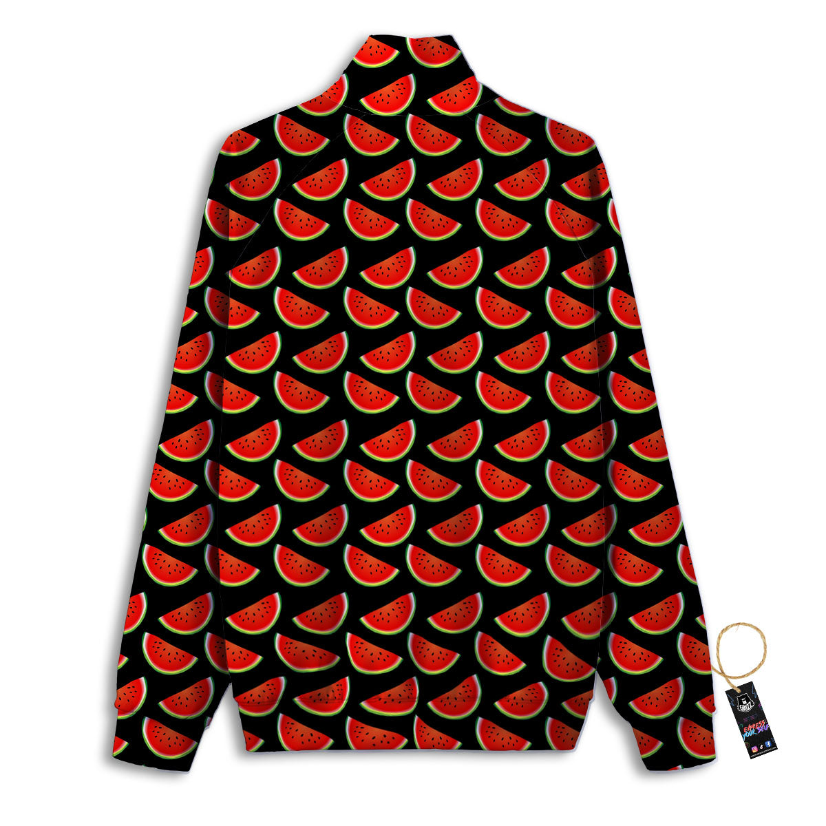 Pieces Black Watermelon Print Pattern Track Jacket-grizzshop
