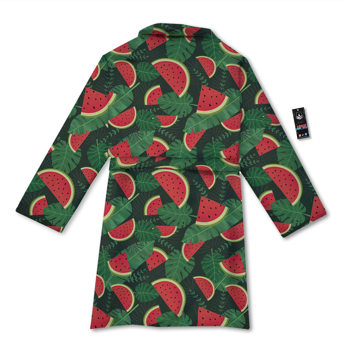Pieces Leaf Watermelon Print Pattern Bathrobe-grizzshop