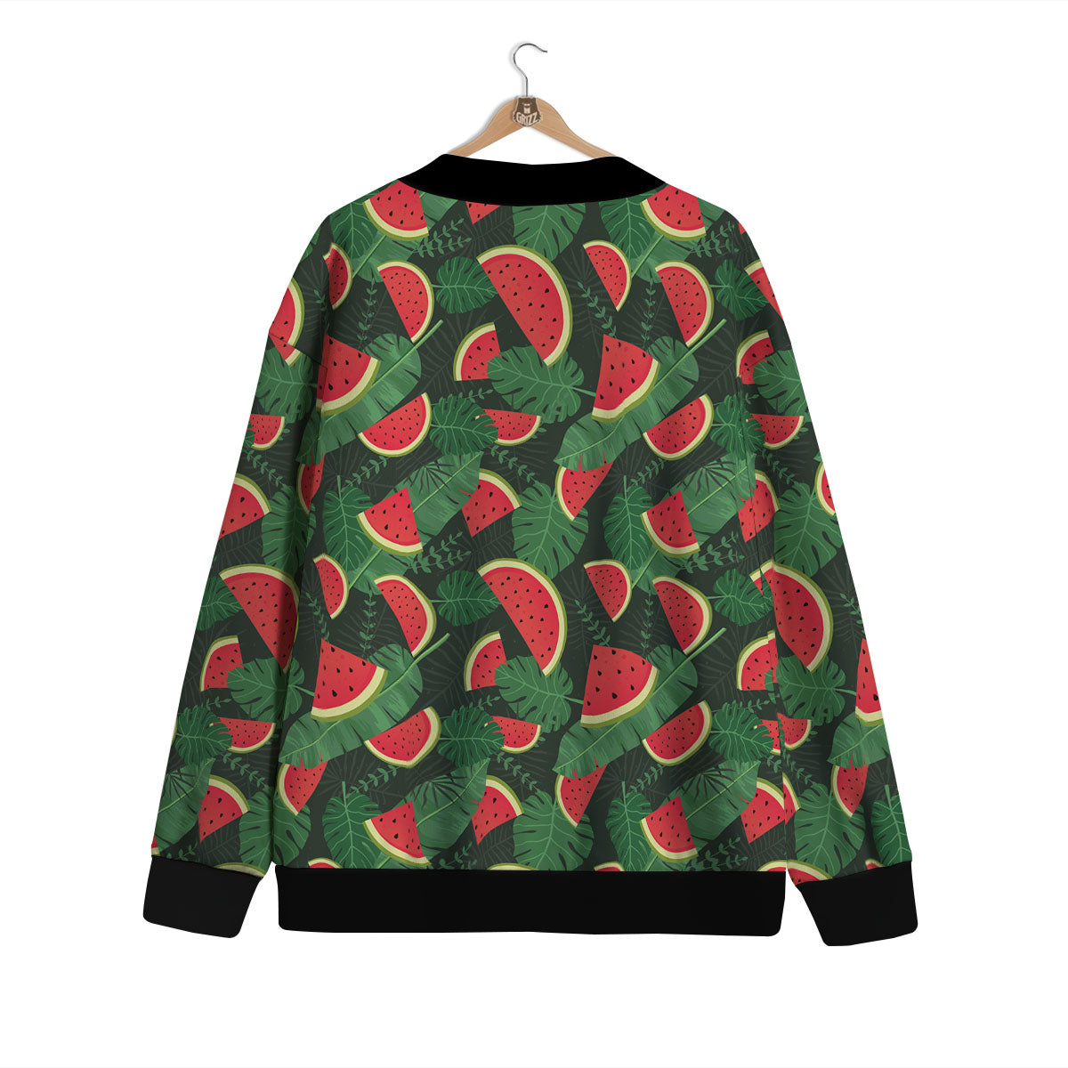 Pieces Leaf Watermelon Print Pattern Cardigan-grizzshop