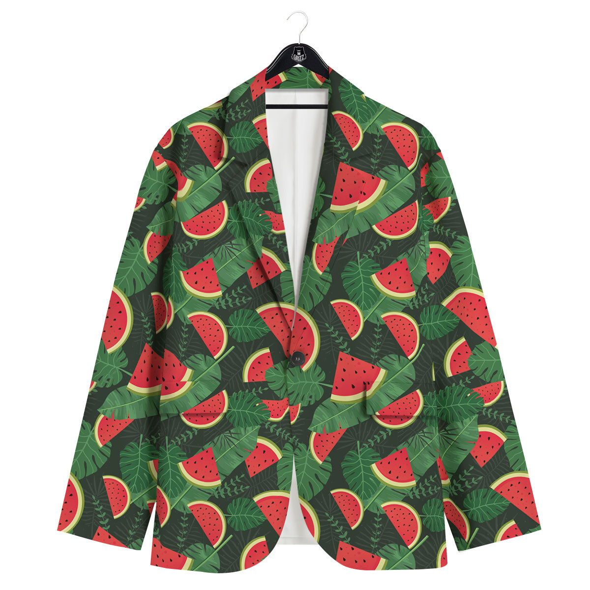 Pieces Leaf Watermelon Print Pattern Men's Sport Coat-grizzshop