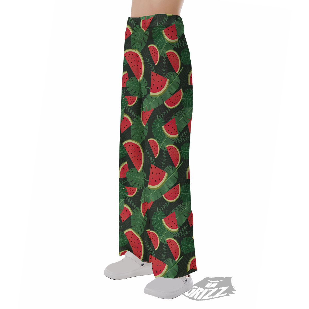 Pieces Leaf Watermelon Print Pattern Pajama Pants-grizzshop