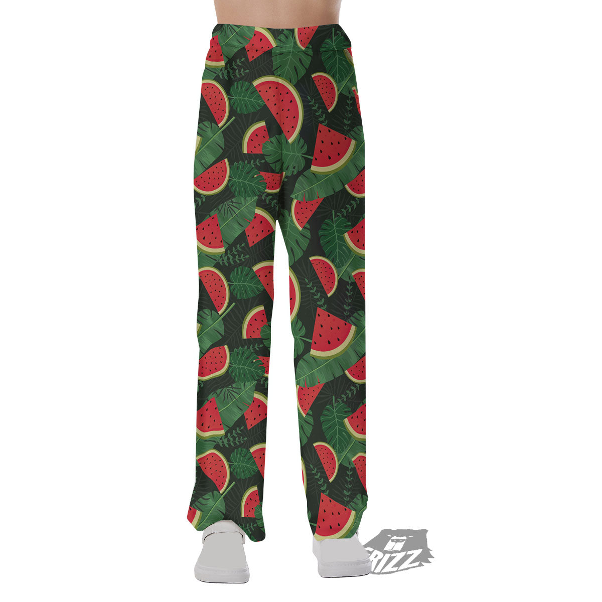Pieces Leaf Watermelon Print Pattern Pajama Pants-grizzshop