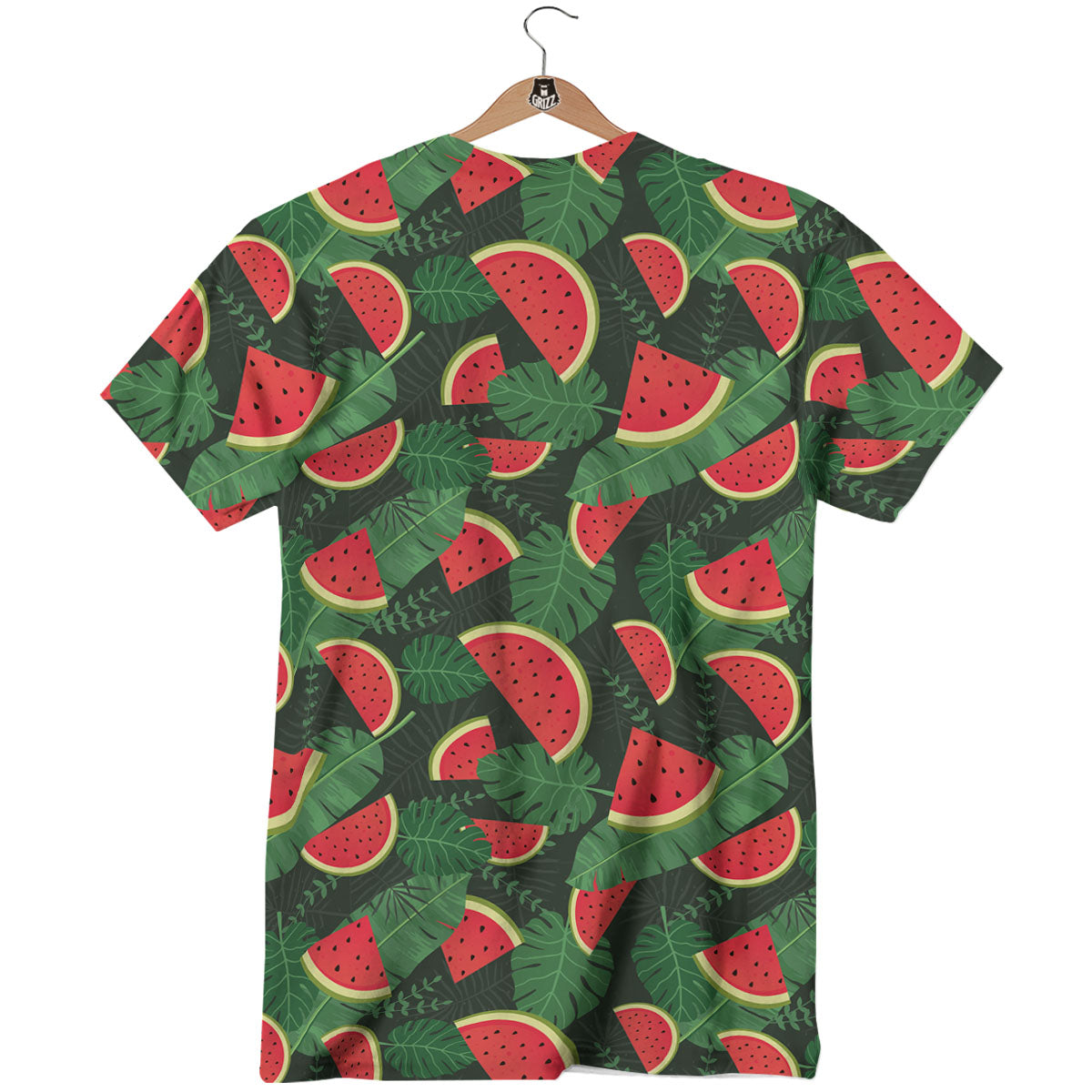 Pieces Leaf Watermelon Print Pattern T-Shirt-grizzshop