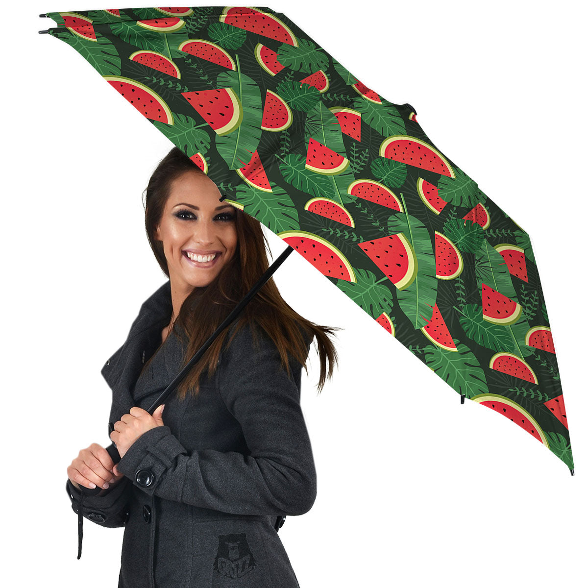 Pieces Leaf Watermelon Print Pattern Umbrella-grizzshop