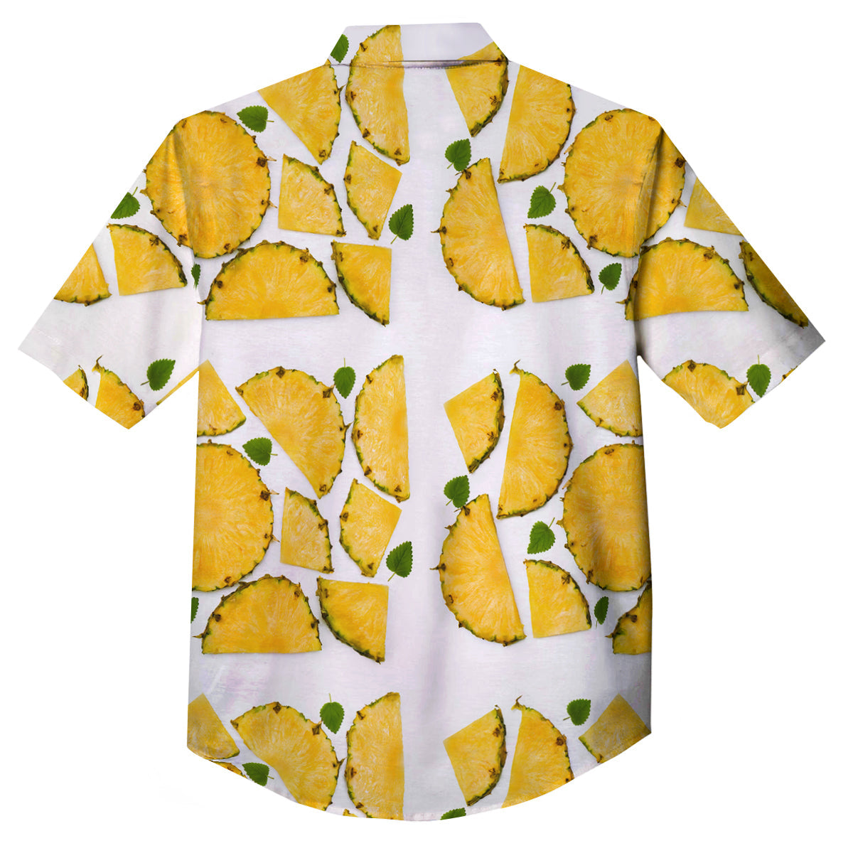 Pieces Pineapple Yellow Print Pattern Button Up Shirt-grizzshop