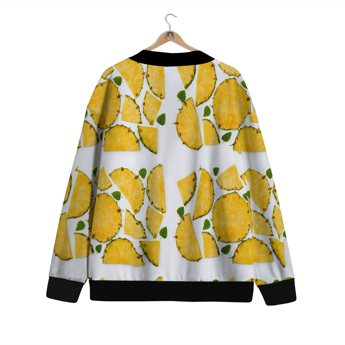 Pieces Pineapple Yellow Print Pattern Cardigan-grizzshop