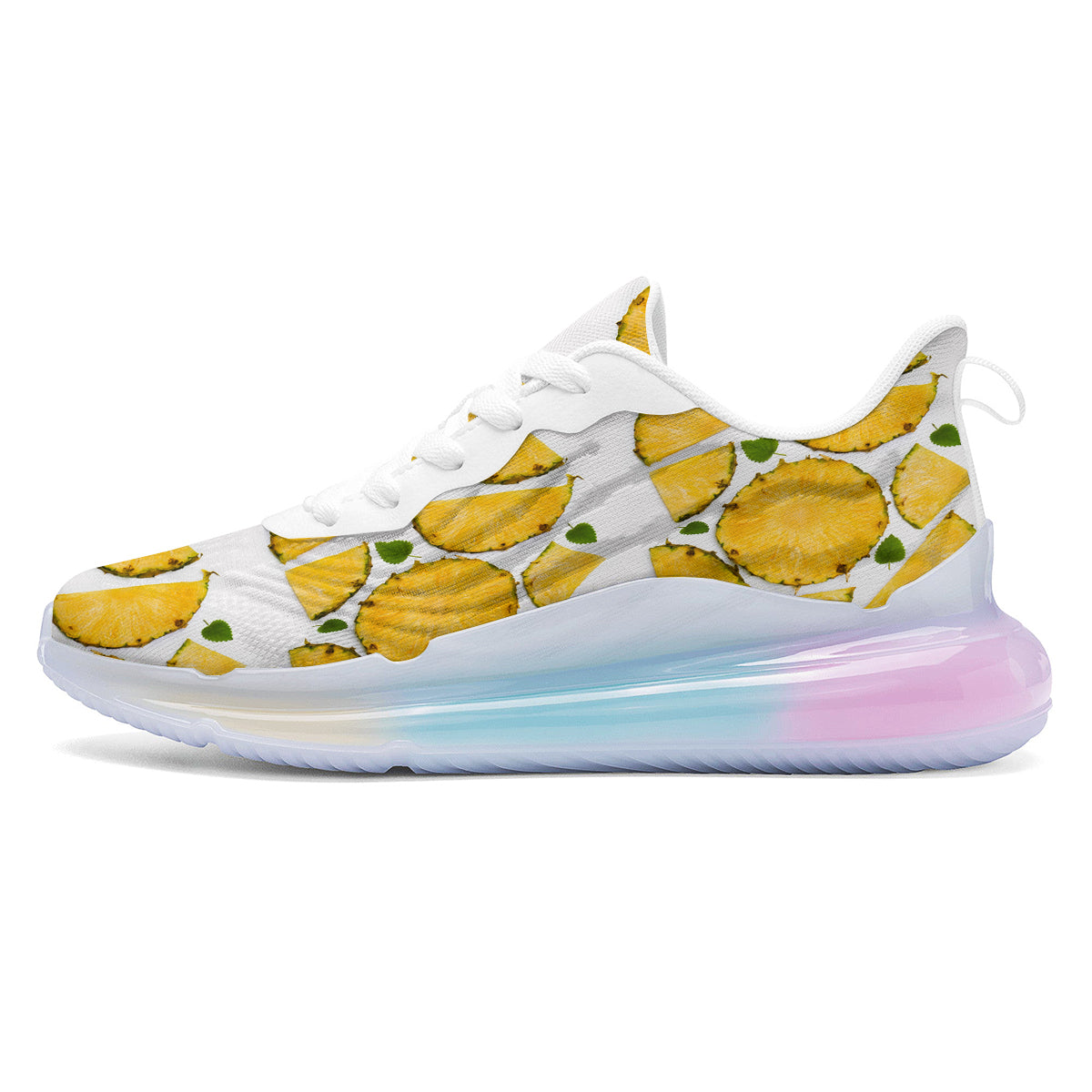 Pieces Pineapple Yellow Print Pattern Running Sneakers-grizzshop