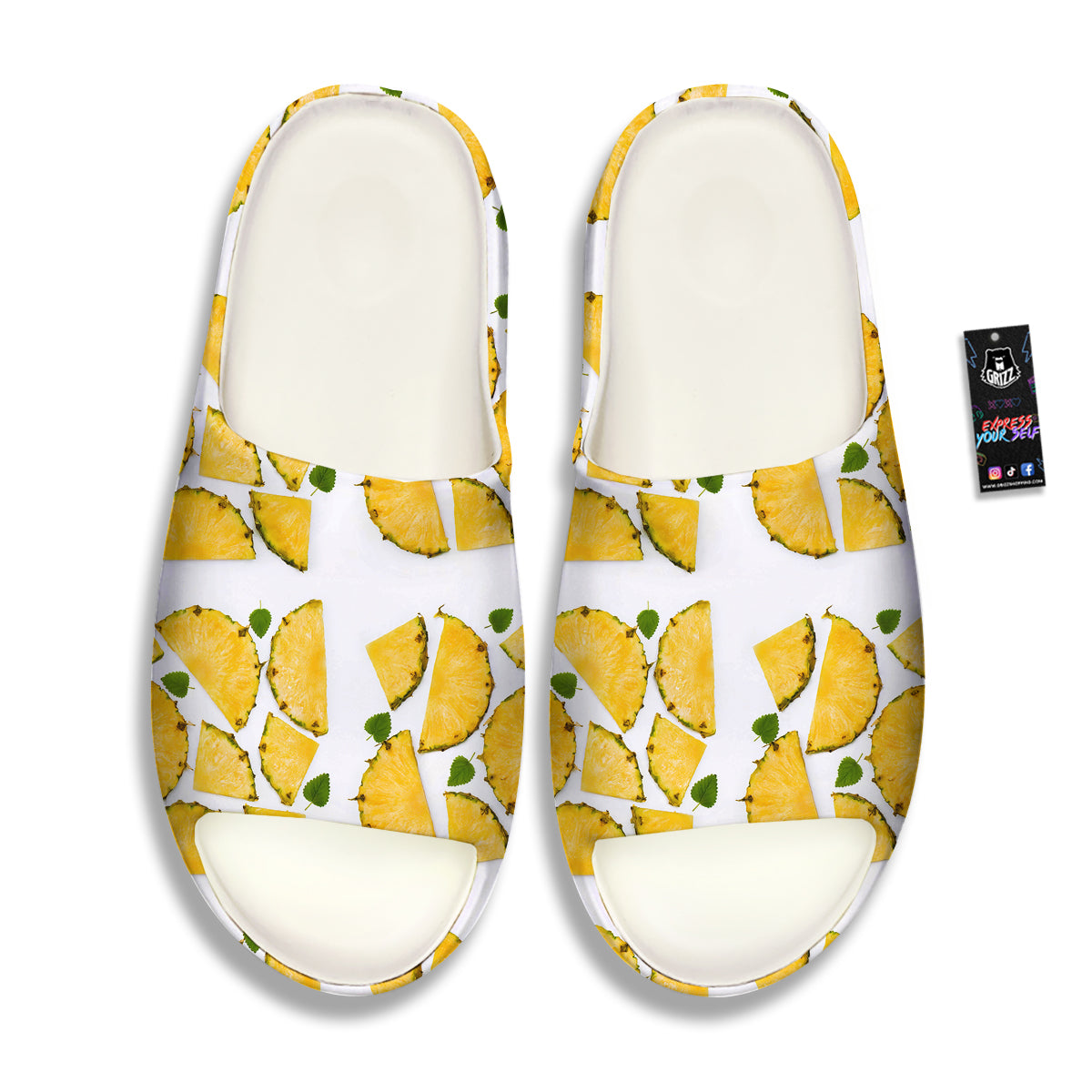 Pieces Pineapple Yellow Print Pattern Sandals-grizzshop