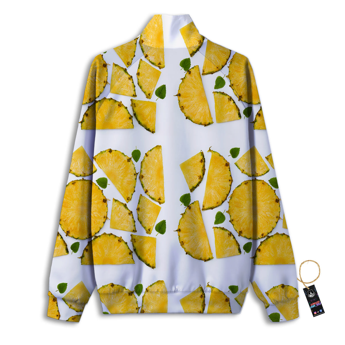 Pieces Pineapple Yellow Print Pattern Track Jacket-grizzshop