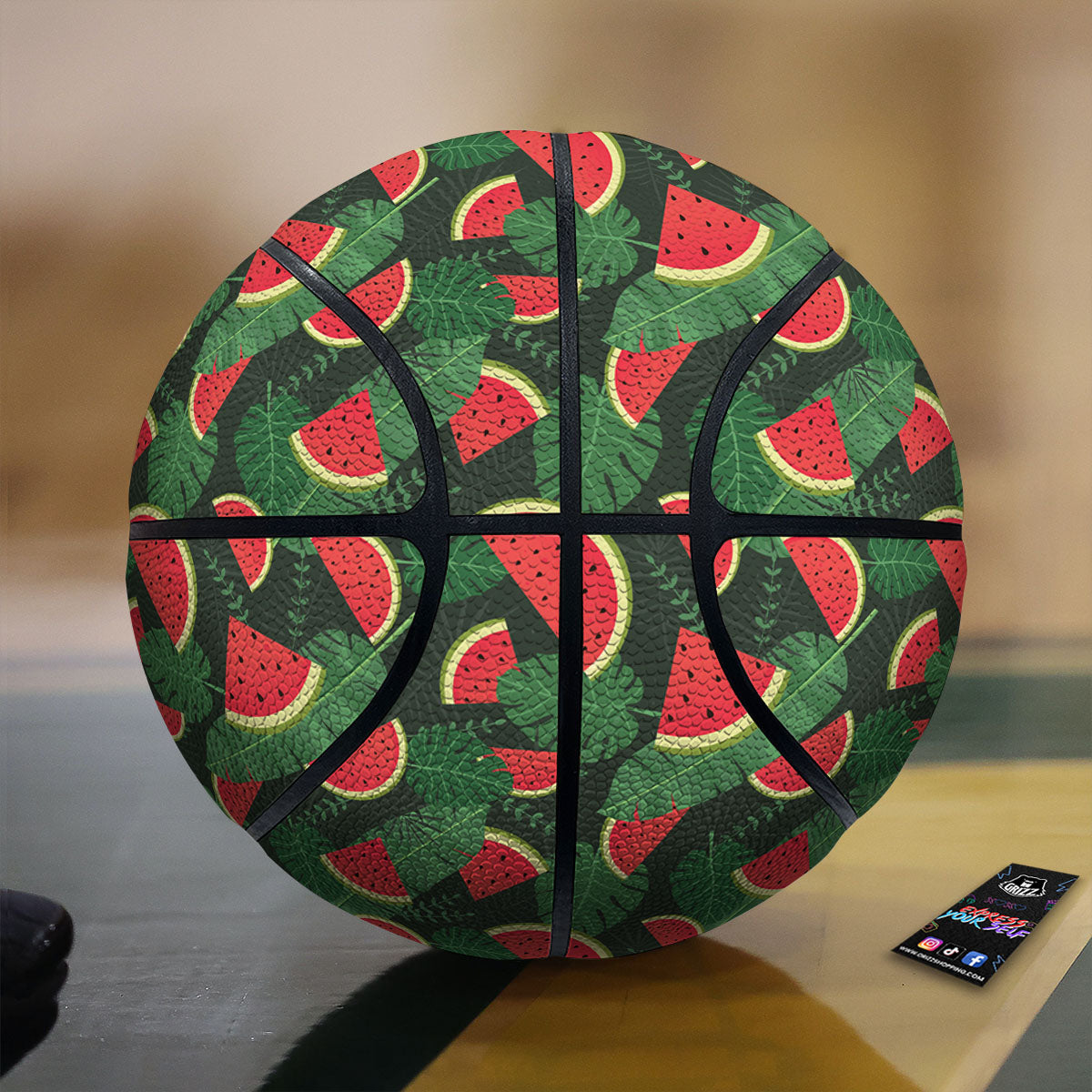 Pieces Leaf Watermelon Print Pattern Basketball
