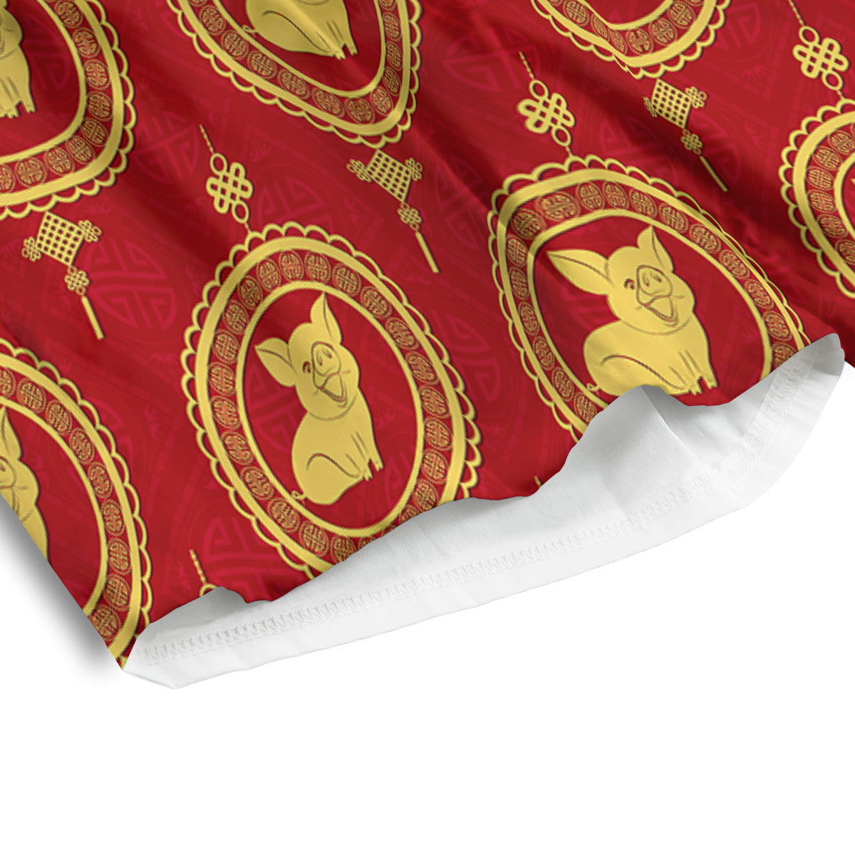 Pig And Chinese New Year Print Pattern Men's Athletic Shorts