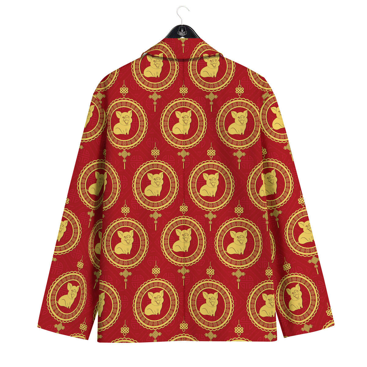 Pig And Chinese New Year Print Pattern Men's Sport Coat-grizzshop