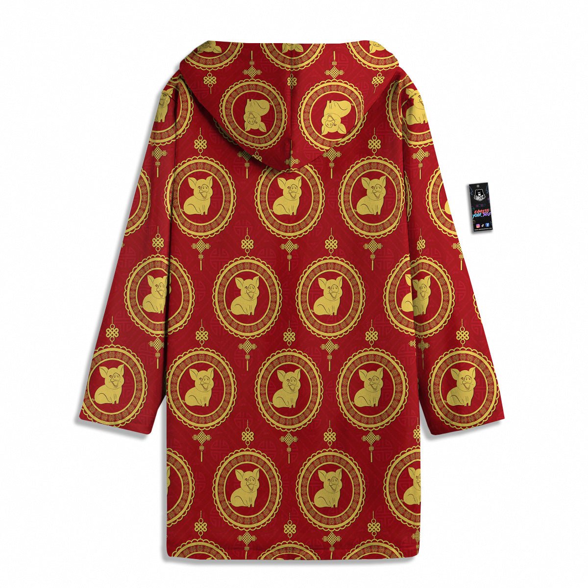 Pig And Chinese New Year Print Pattern Men's Windbreaker Jacket-grizzshop