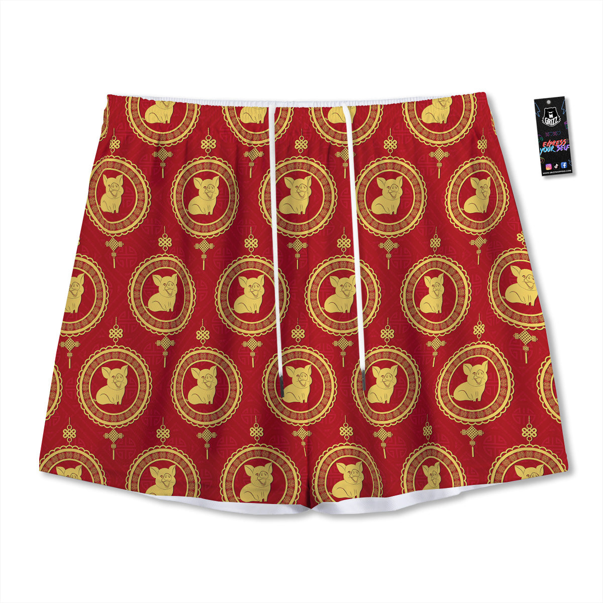 Pomeranian Cute Print Pattern Mesh Shorts