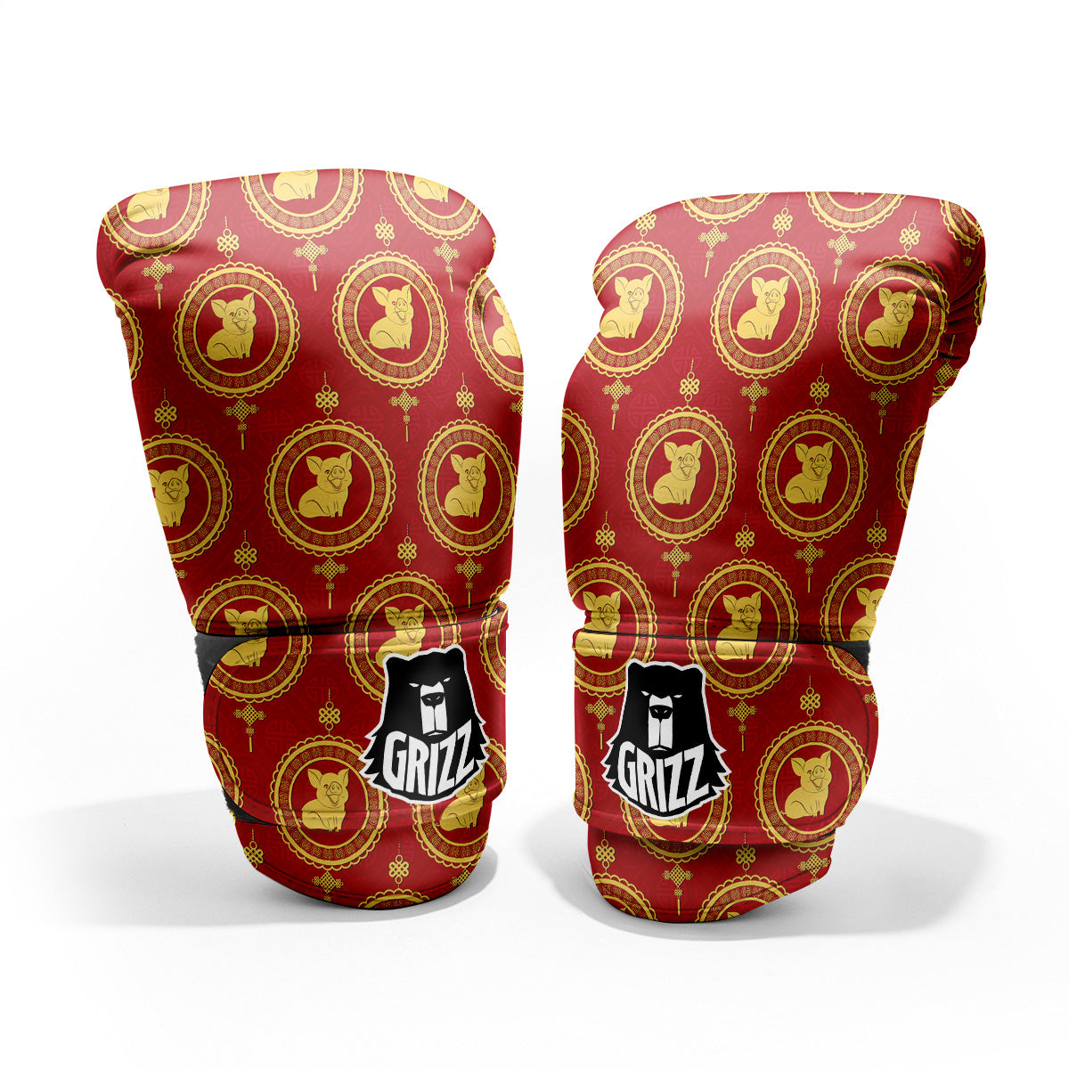 Pig And Chinese New Year Print Pattern Pro Boxing Glove