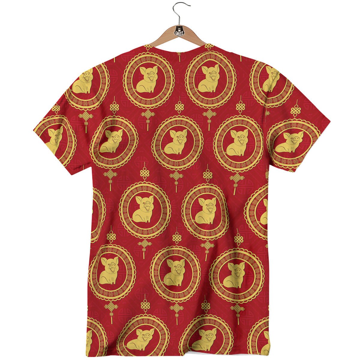 Pig And Chinese New Year Print Pattern T-Shirt-grizzshop