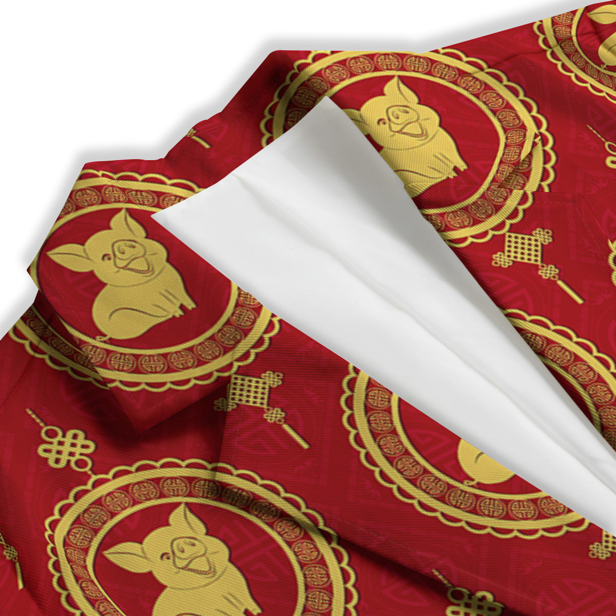 Pig And Chinese New Year Print Pattern Women's Blazer-grizzshop