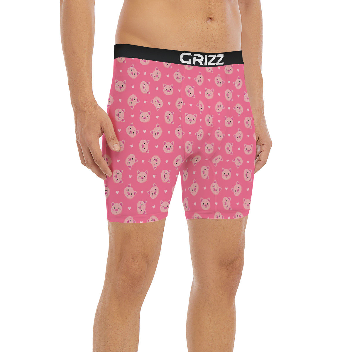 Pig Cute Cartoon Print Pattern Boxer Briefs-grizzshop