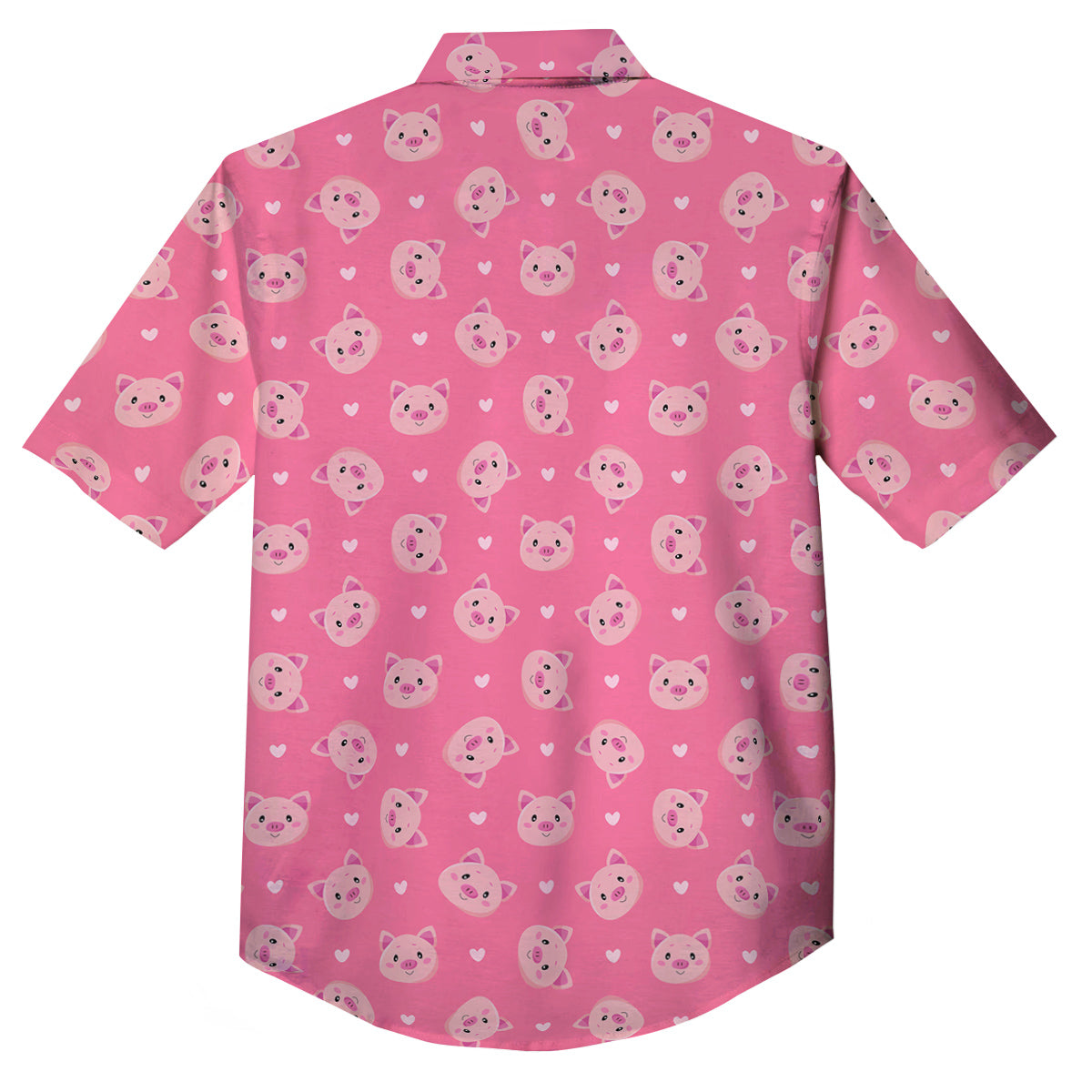 Pig Cute Cartoon Print Pattern Button Up Shirt-grizzshop