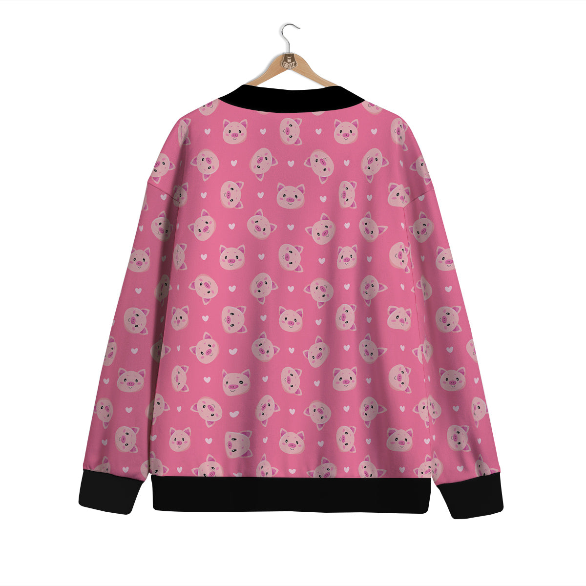 Pig Cute Cartoon Print Pattern Cardigan-grizzshop
