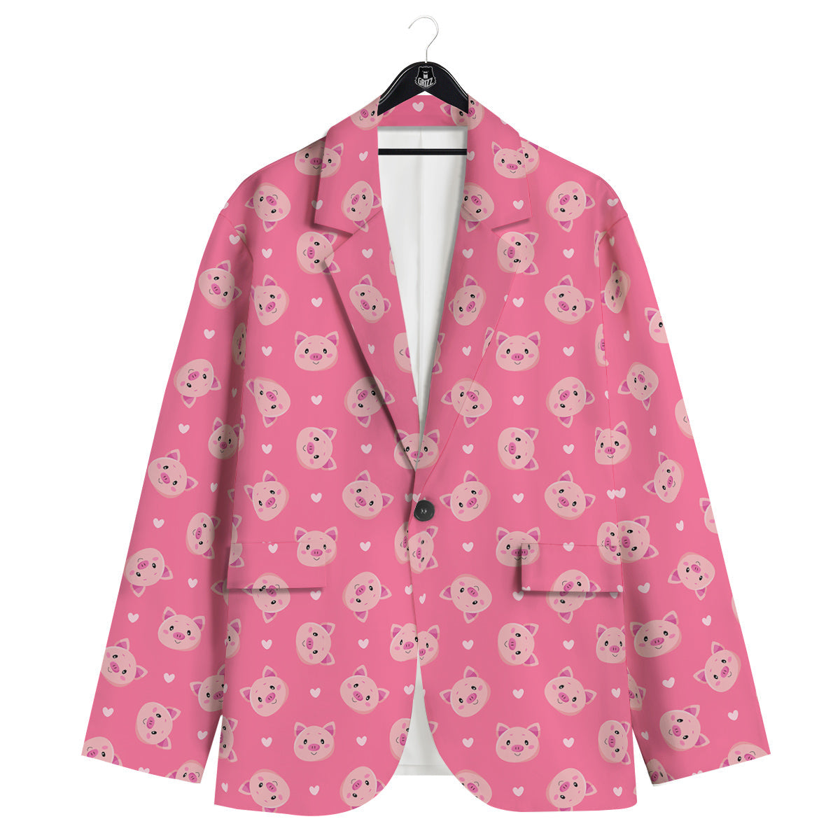 Pig Cute Cartoon Print Pattern Men's Sport Coat-grizzshop