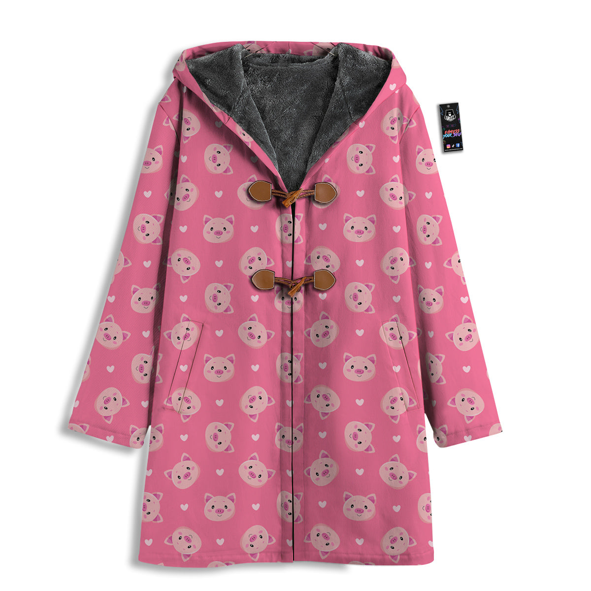 Pig Cute Cartoon Print Pattern Men's Windbreaker Jacket-grizzshop