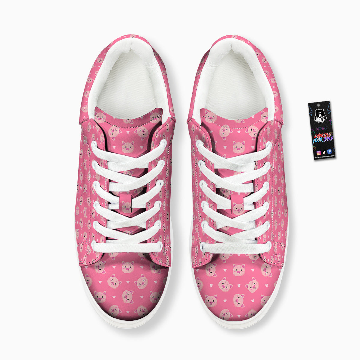 Pig Cute Cartoon Print Pattern Platform Shoes-grizzshop