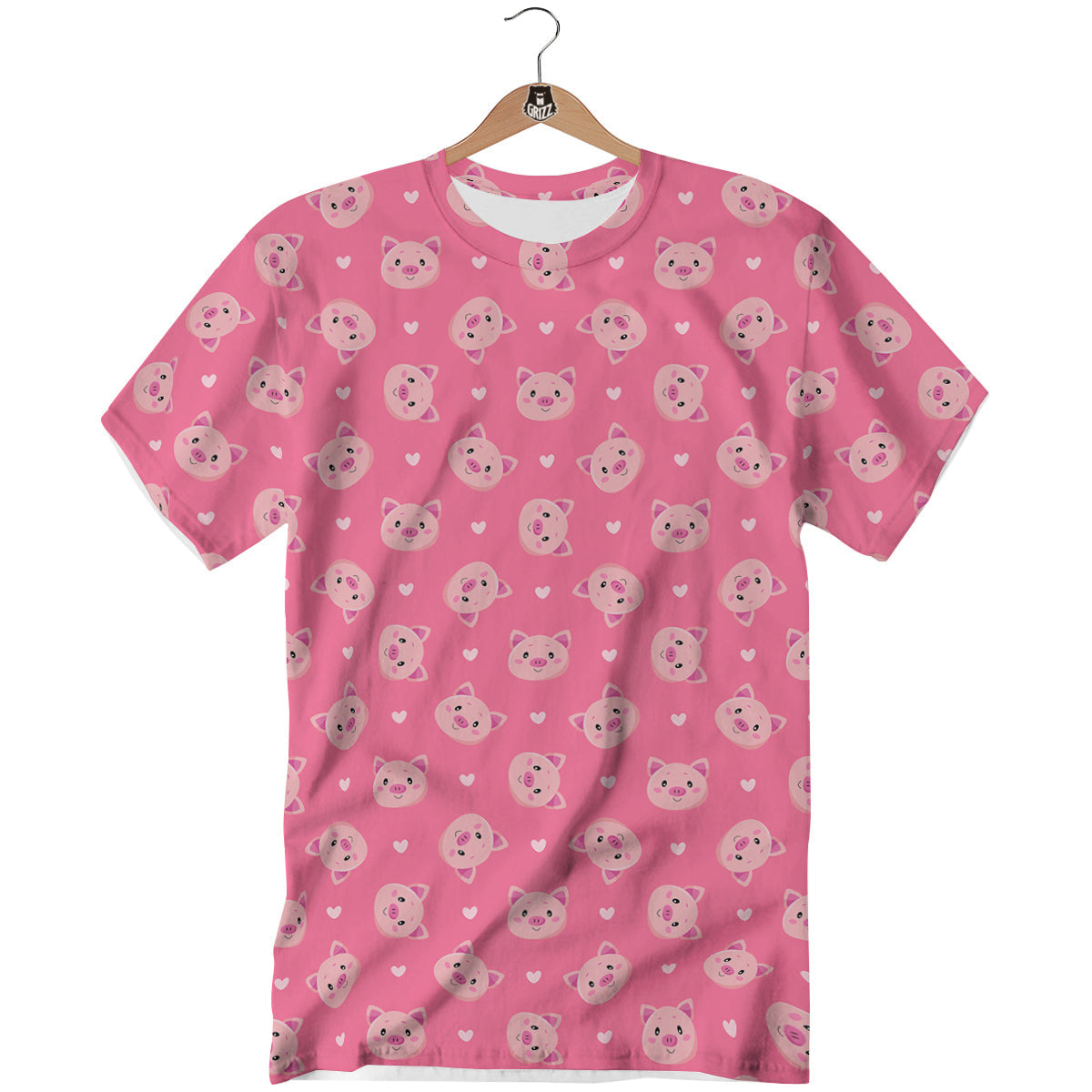 Pig Cute Cartoon Print Pattern T-Shirt-grizzshop