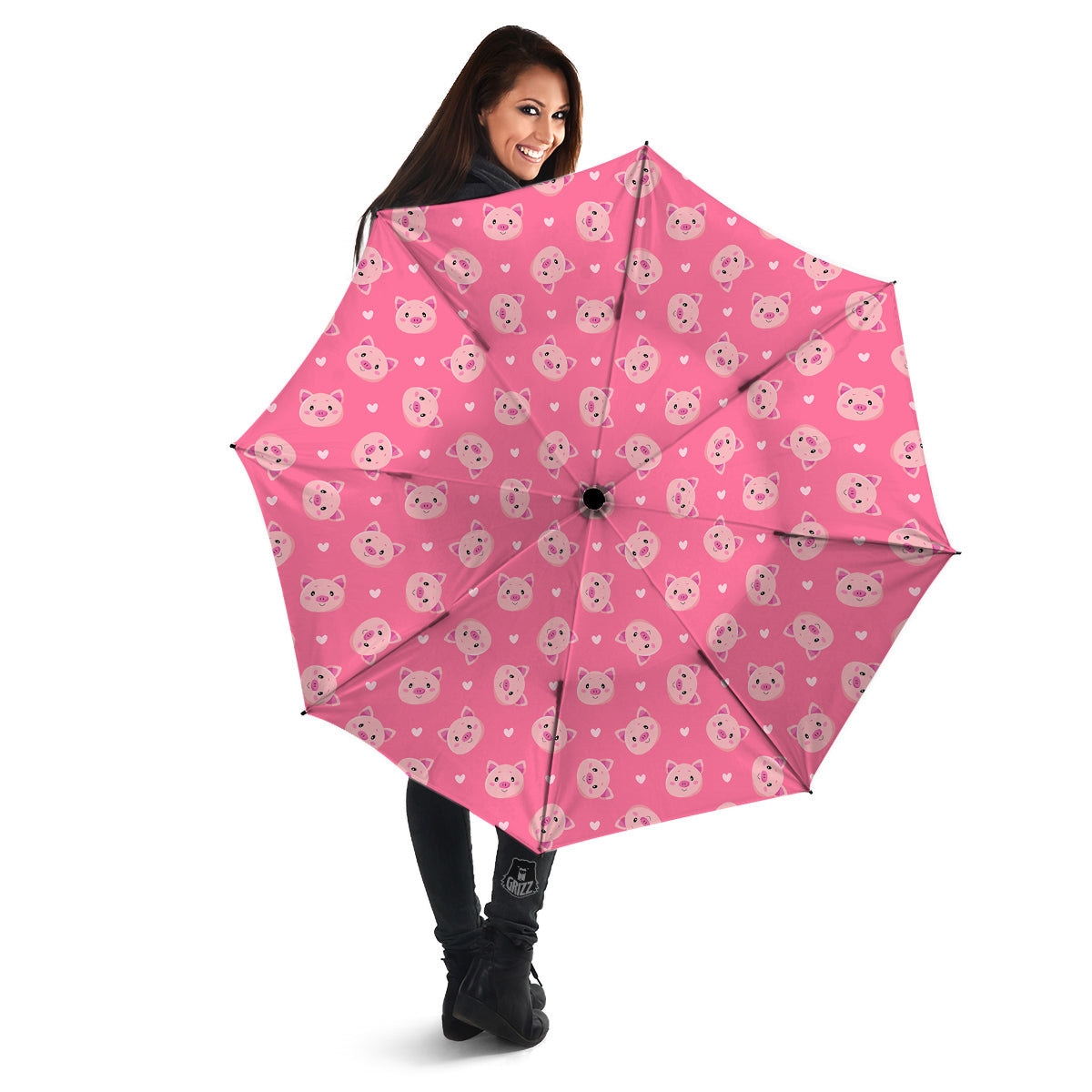 Pig Cute Cartoon Print Pattern Umbrella-grizzshop