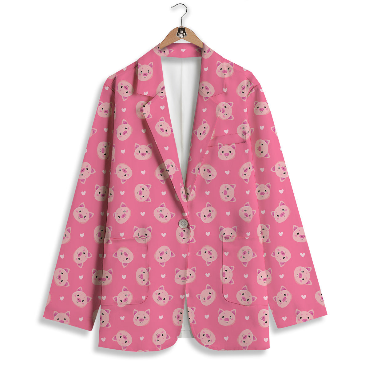 Pig Cute Cartoon Print Pattern Women's Blazer-grizzshop