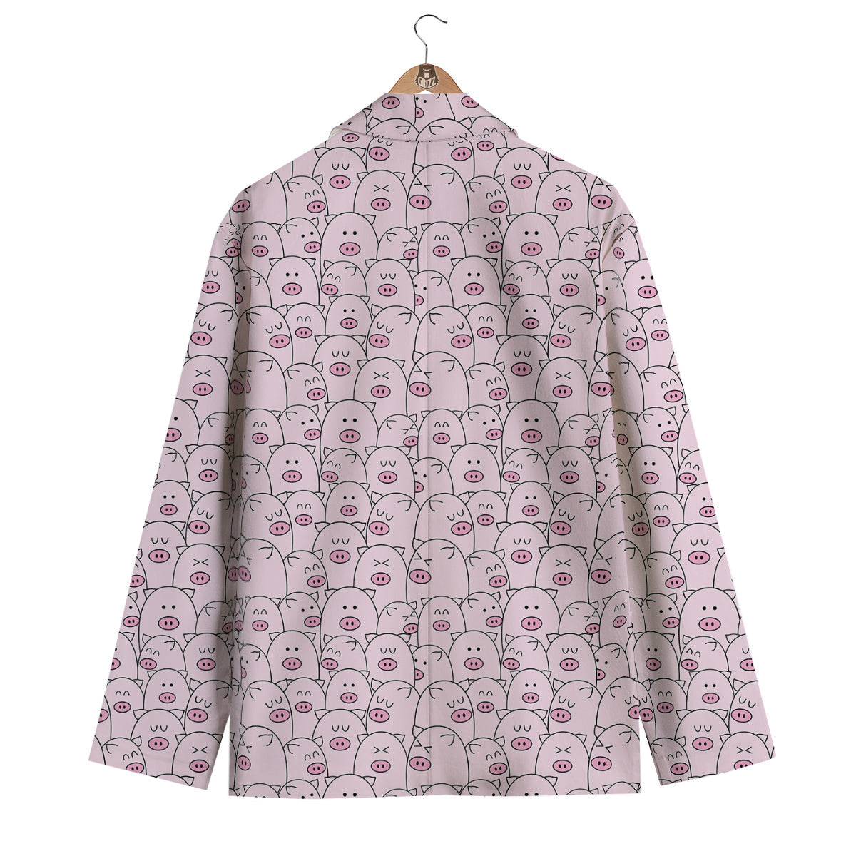 Pig Cute Pink Print Pattern Men's Blazer-grizzshop