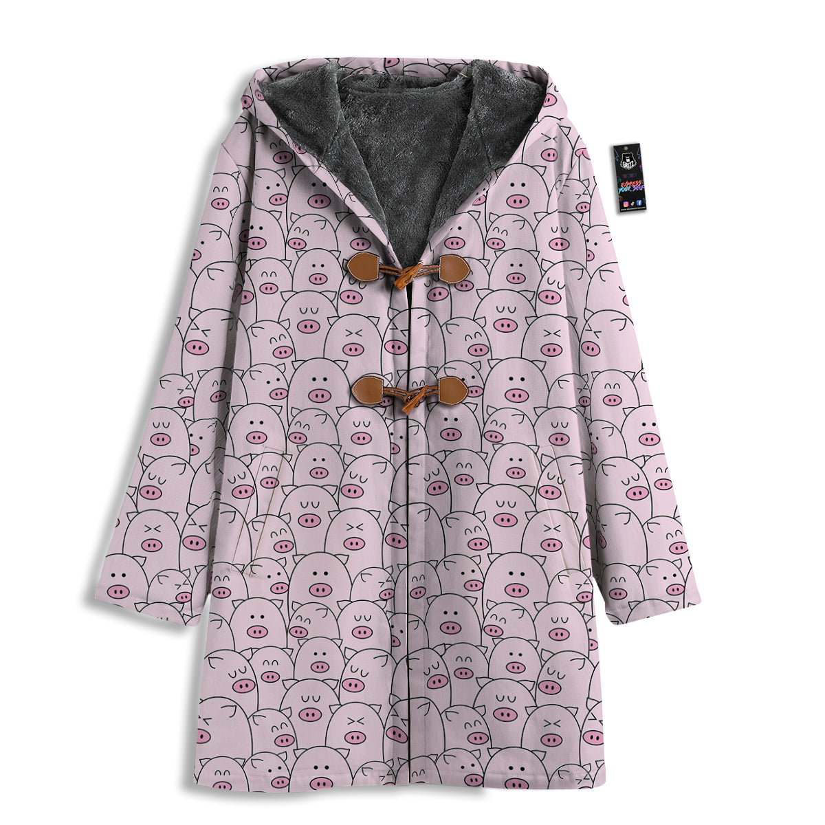 Pig Cute Pink Print Pattern Men's Windbreaker Jacket-grizzshop