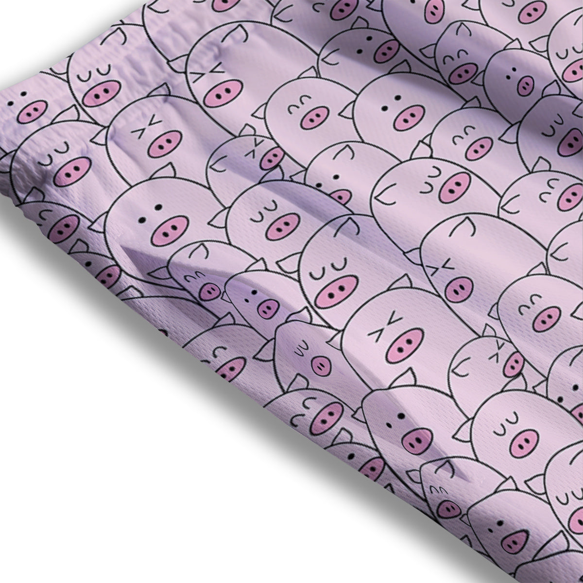 Pig Cute Pink Print Pattern Mesh Shorts