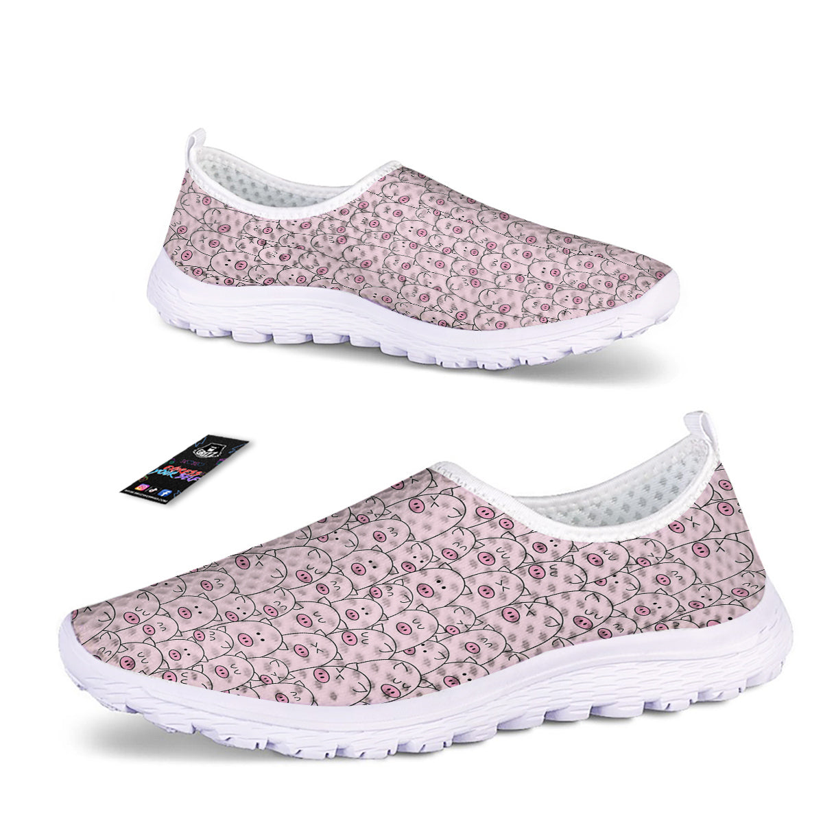 Pig Cute Pink Print Pattern Nurse Shoes-grizzshop