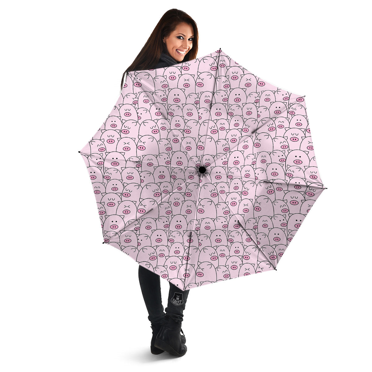 Pig Cute Pink Print Pattern Umbrella-grizzshop